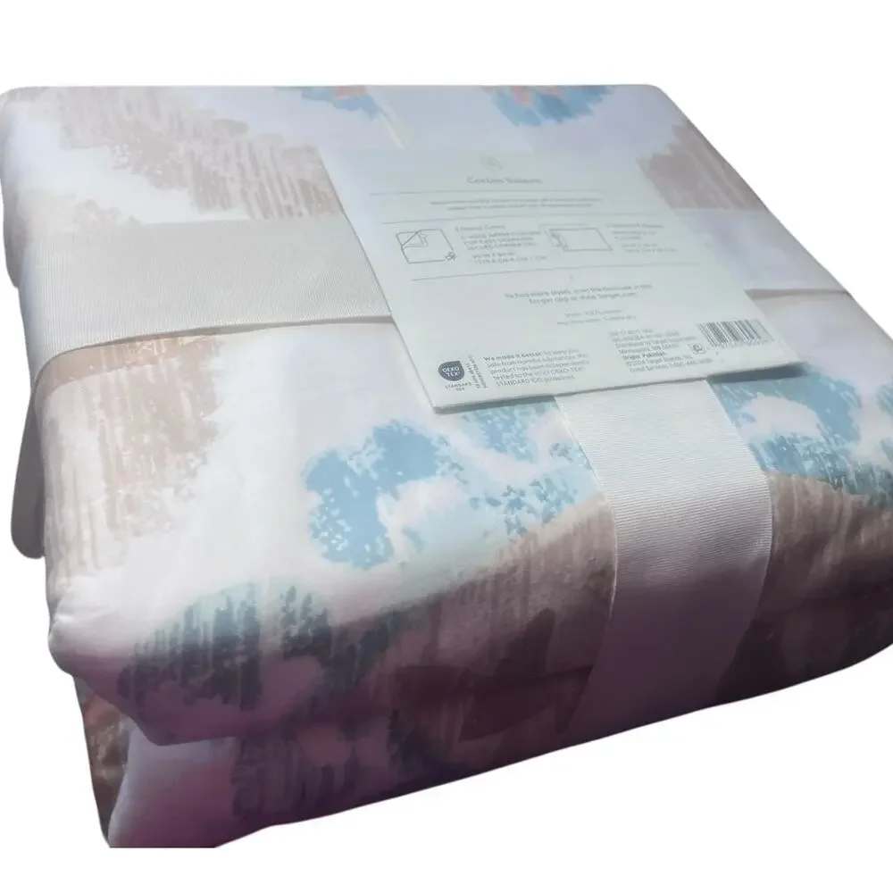 Threshold Printed Cotton Duvet Cover Set Full/Queen NWT 3 Pieces
